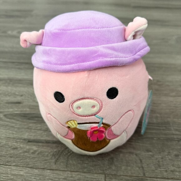 Squishmallows Other - NWT Squishmallow 8" Peter The Pig With Hat Coconut Drink Plush